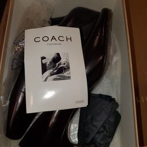 Coach dark brown leather heels